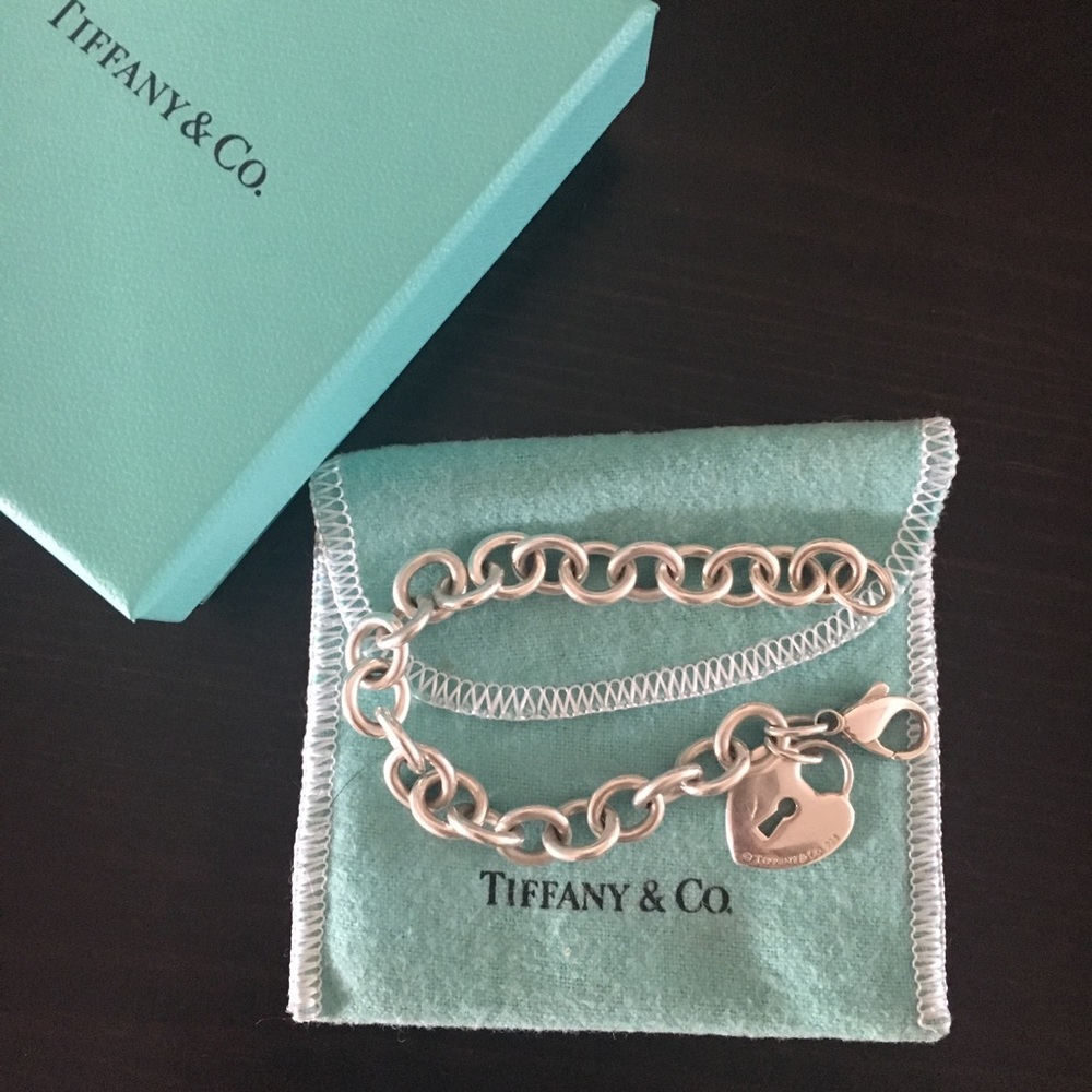 Tiffany & Co heart lock charm bracelet